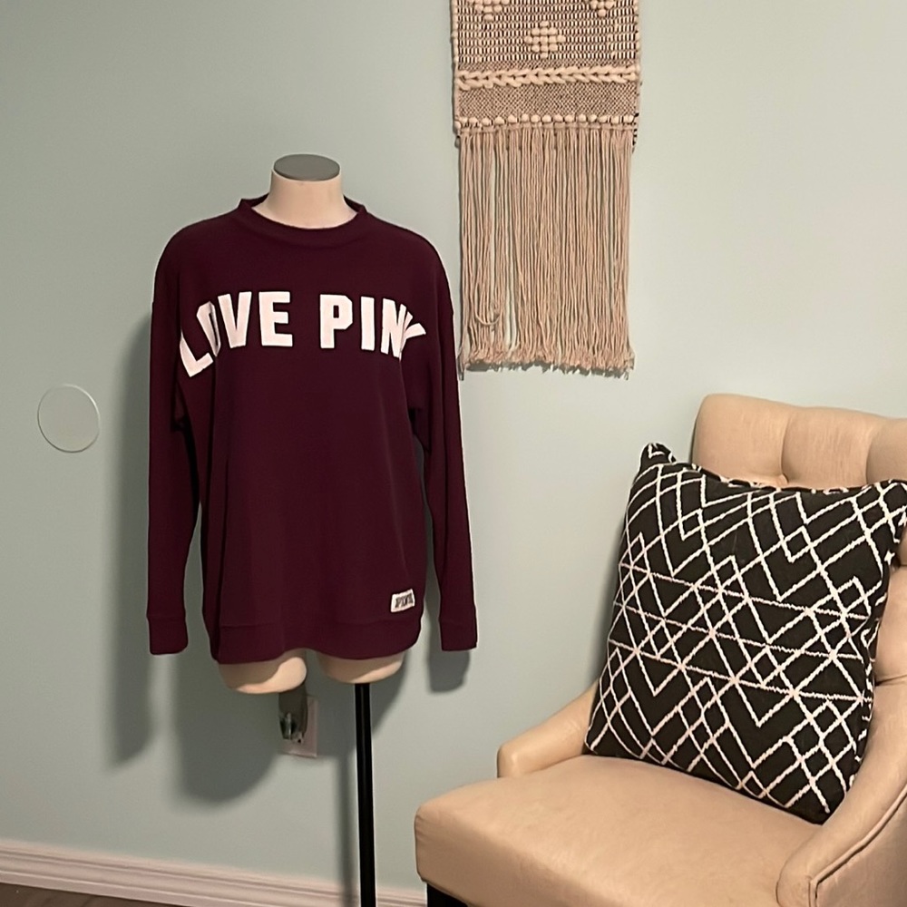 PINK Victoria’s Secret Pullover Logo Sweatshirt Top L Large